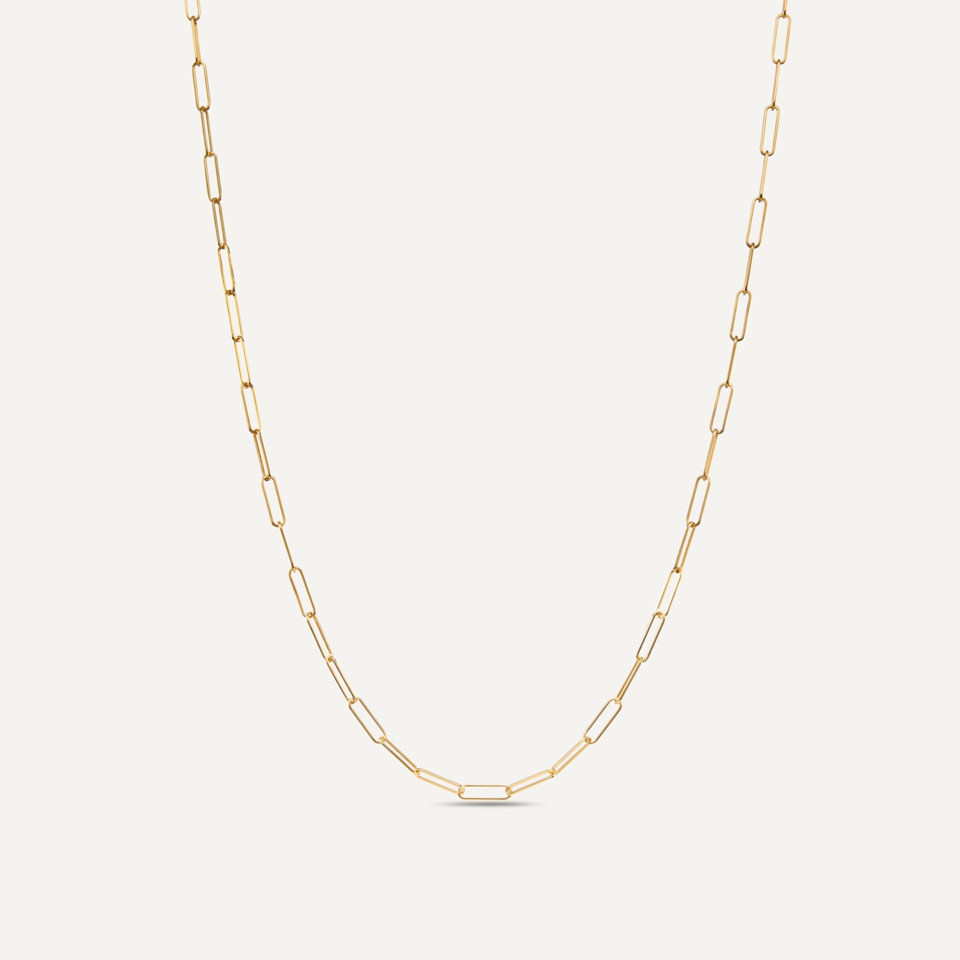 Goldene Gliederkette mit großen, feinen Gliedern;