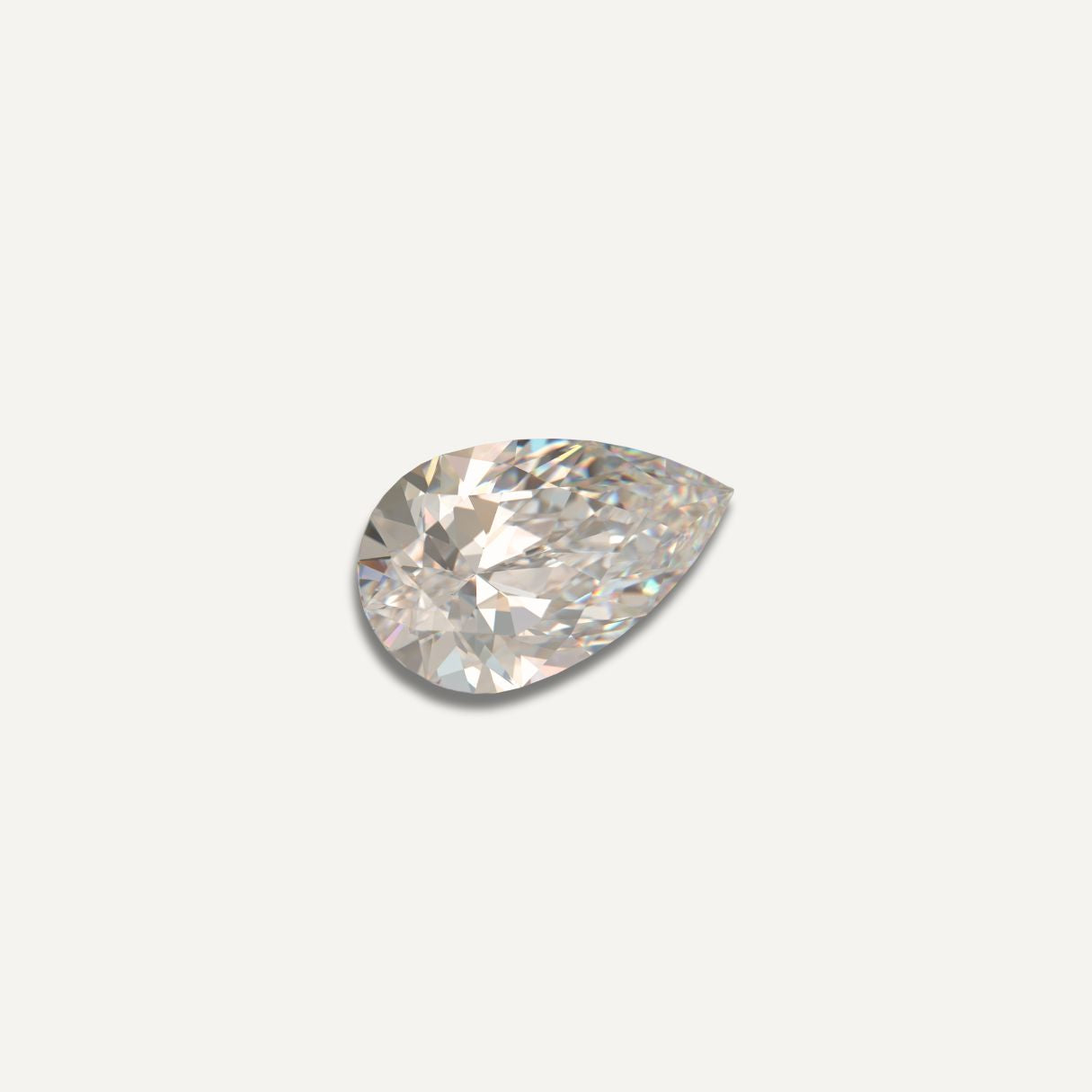 Tropfenförmiger, weißer Diamant;