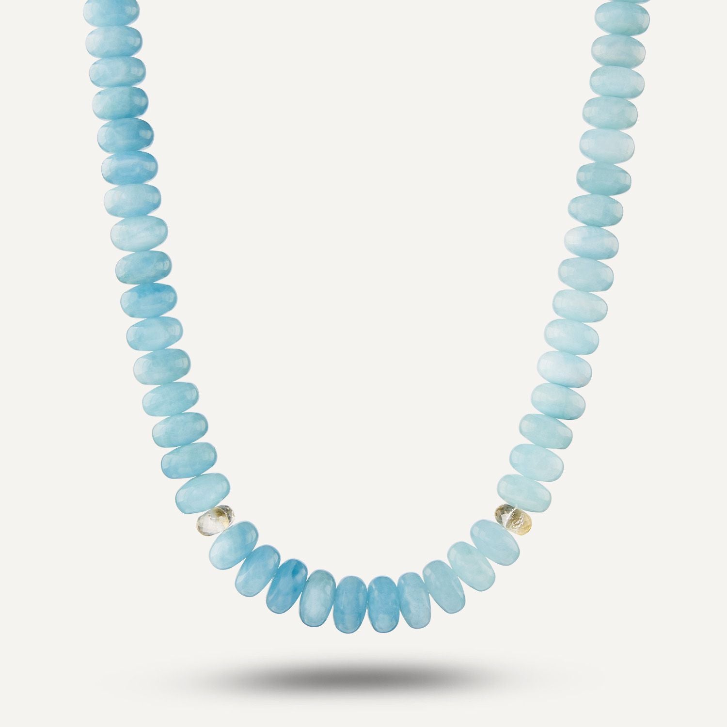 Collier Milky Aquamarin ca. 630,00 ct Gelbgold