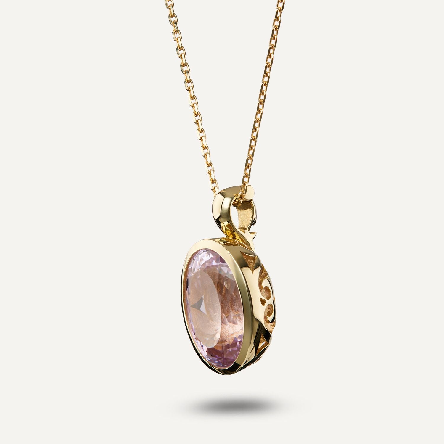 Clip-Anhänger Galileia Kunzit ca. 12,00 ct Gelbgold