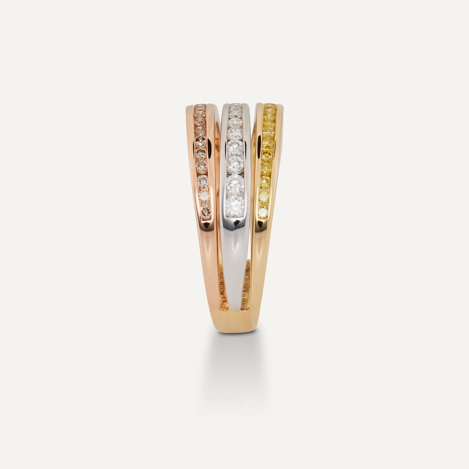 Ring Brillant ca. 0,76 ct Tricolor Gold