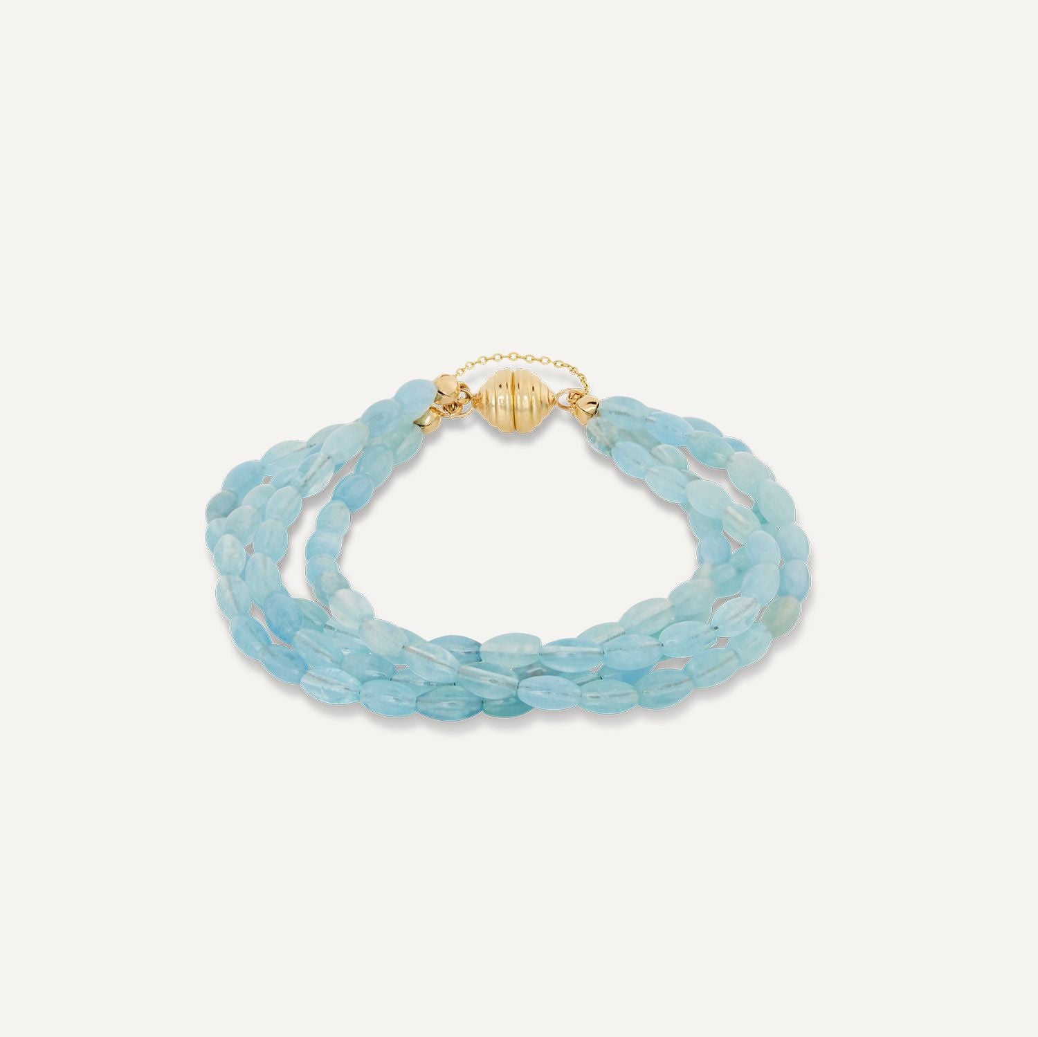 Armband Milky Aquamarin ca. 85,00 ct Gelbgold