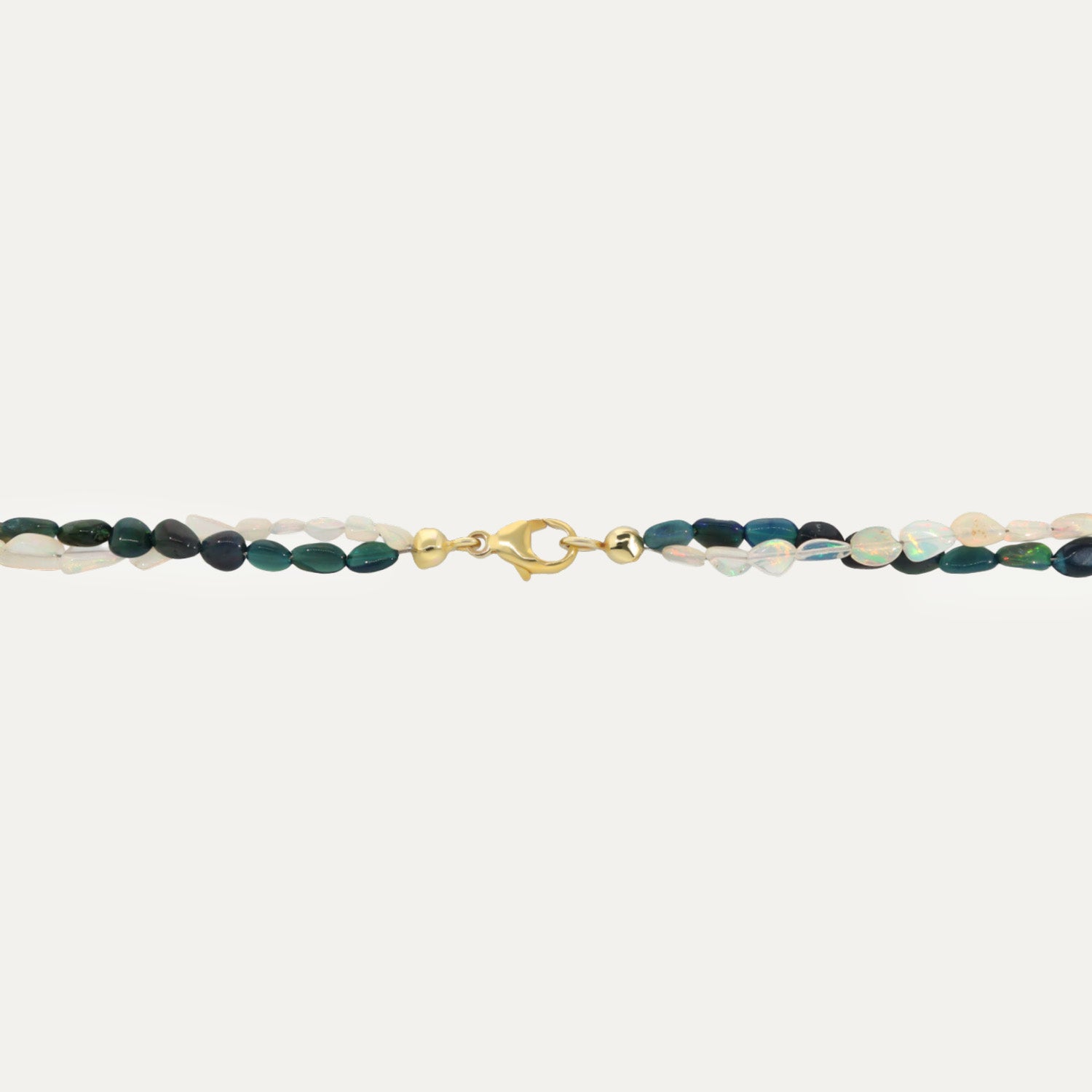Collier Kristallopal ca. 46 ct. Gelbgold