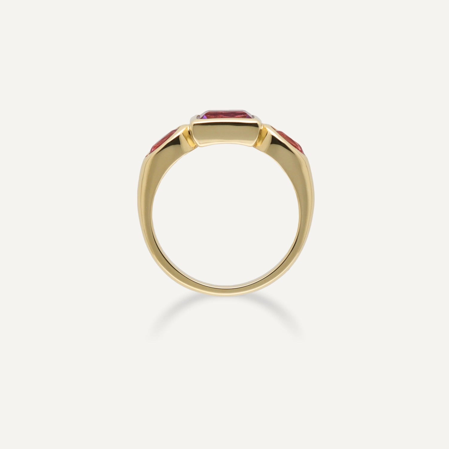 Ring Turmalin und Amethyst Gelbgold