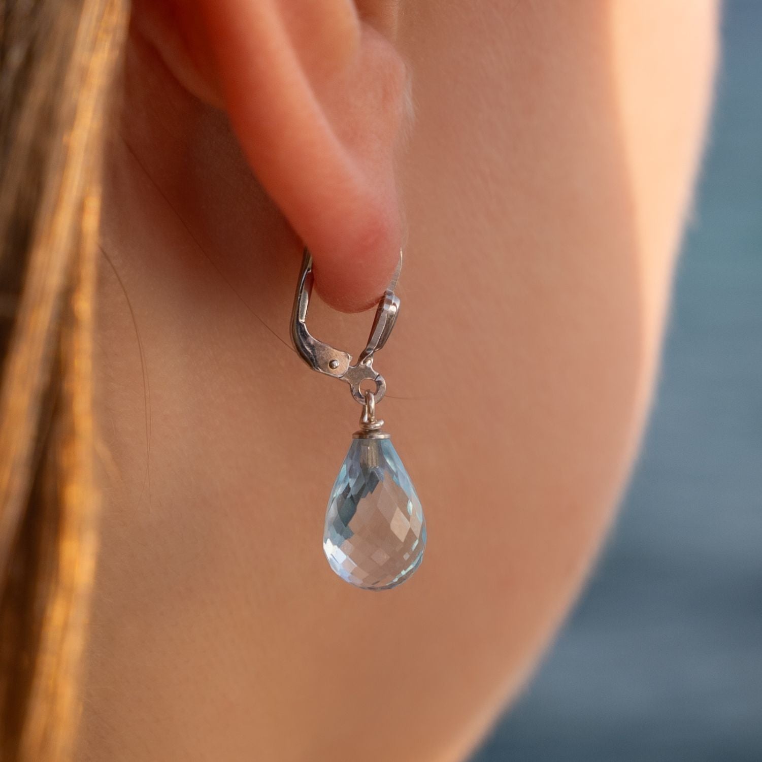 Ohrhänger Sky Blue Topas ca. 12,00 ct Silber