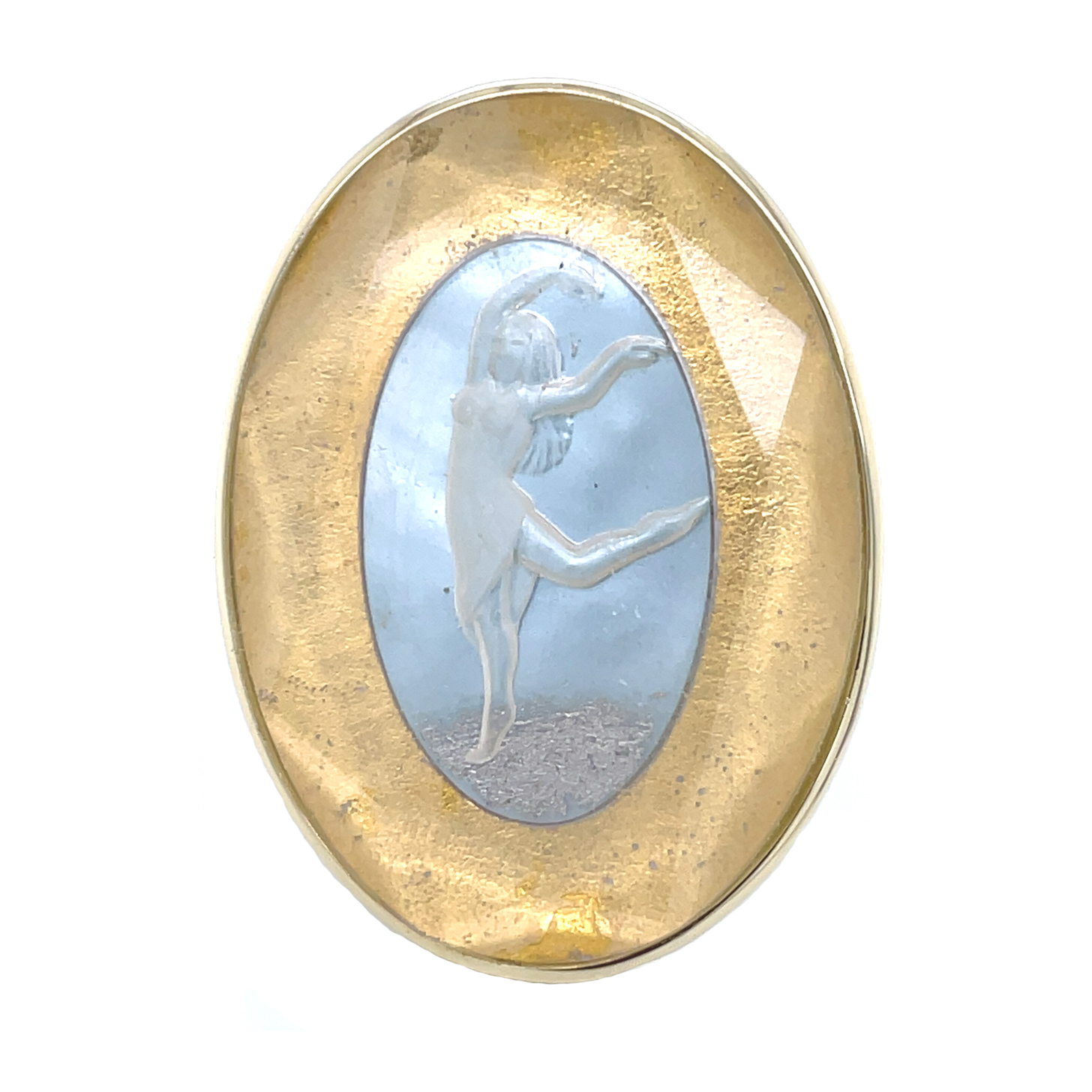 Bergkristall "Symphony-All you need is love", oval graviert/facettiert/glatt, ca. 17,500 ct. Edelstein Ring Gelbgold 585/000 Sogni d´oro Classic