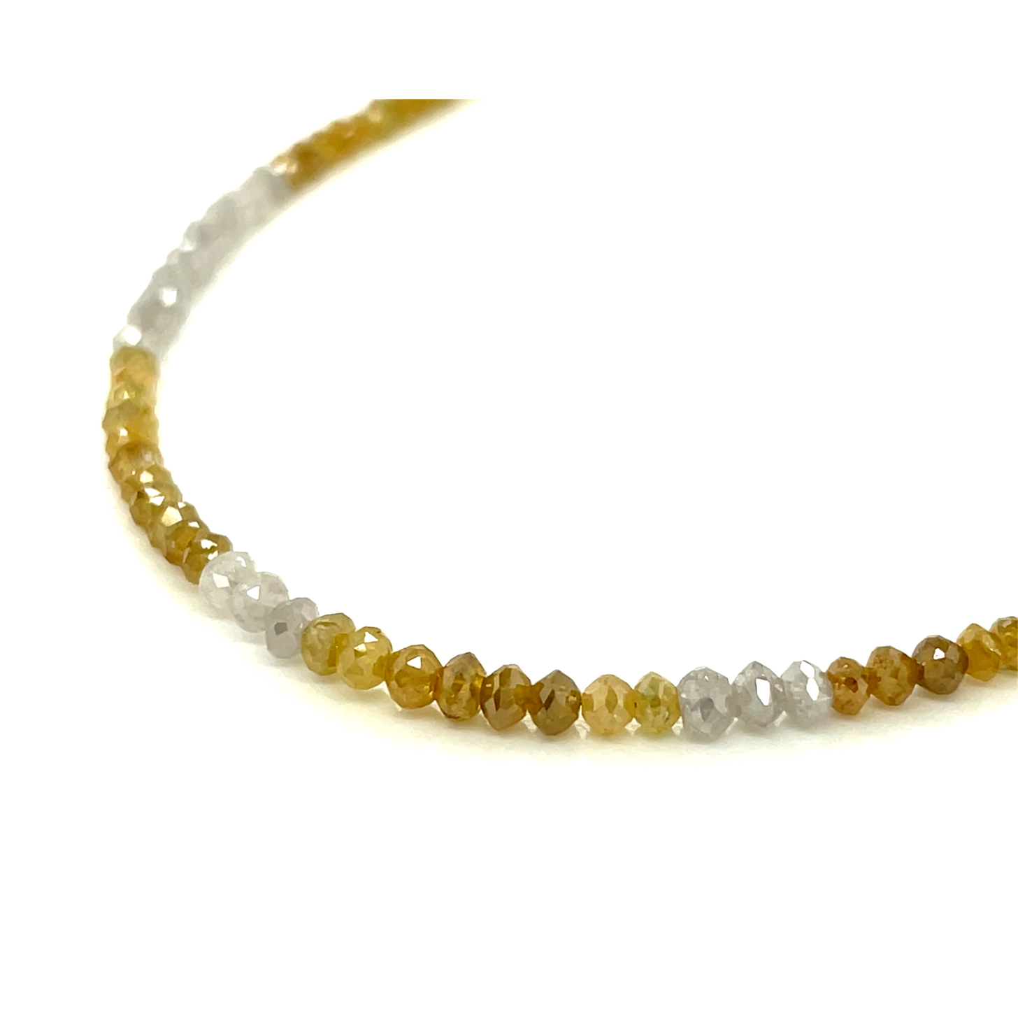 Diamant weiß/gelb Gelbgold 585/000, Edelstein Collier mit Karabinerverschluss,  ca. 15 ct. , Sogni d'oro 