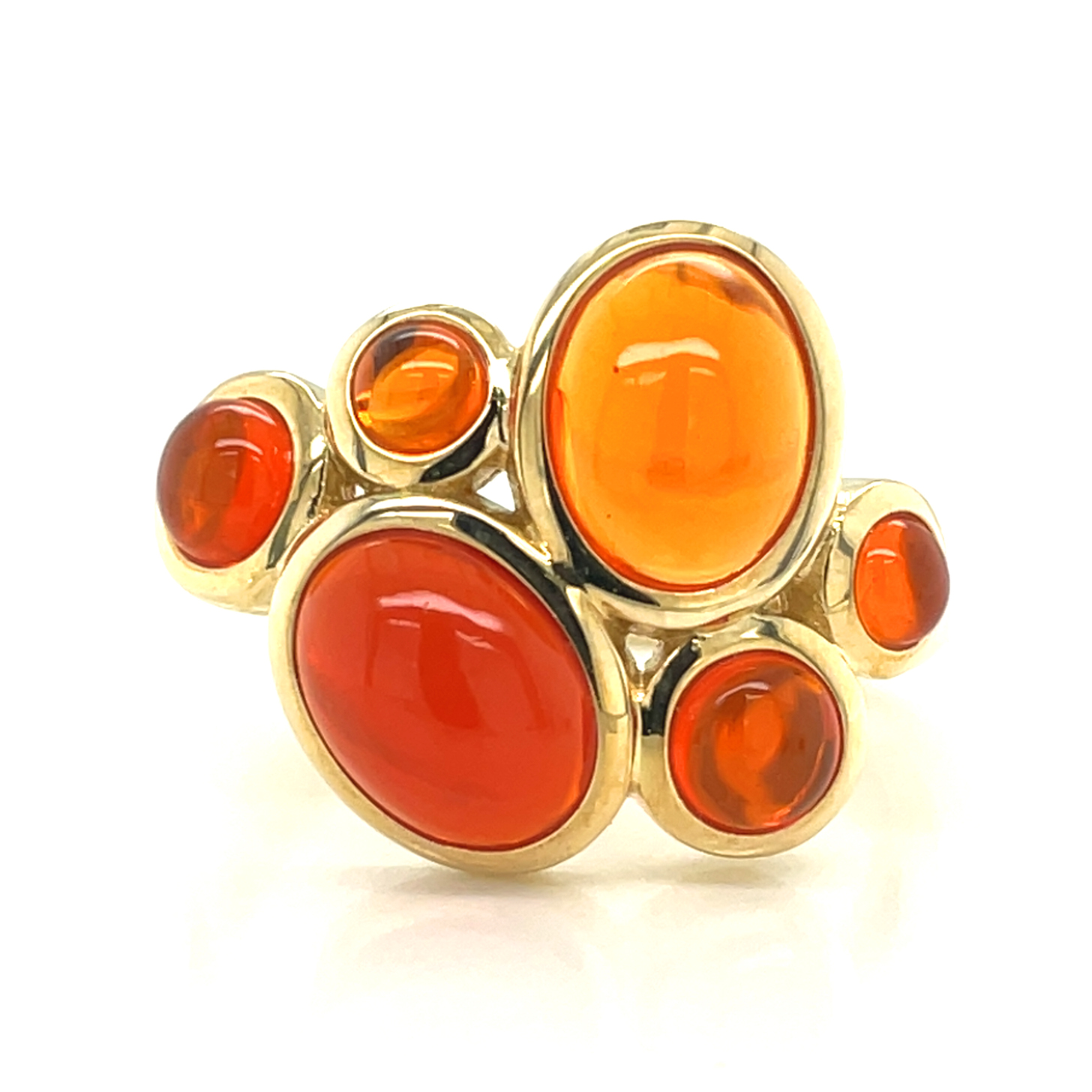 Cherryopal, orange, oval/rund Cabochon, ca. 1,856 ct. Edelstein Ring Gelbgold 375/000 Sogni d´oro Terra Opalis