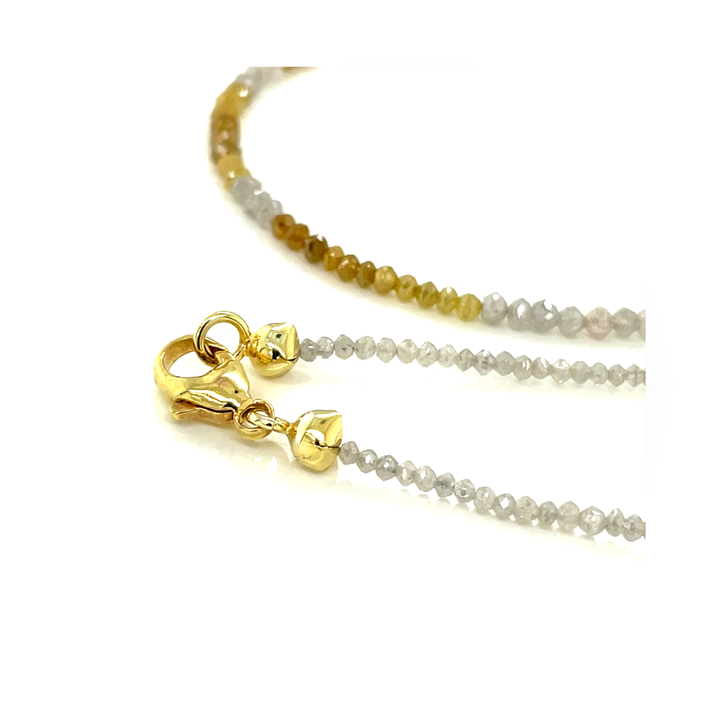 Diamant weiß/gelb Gelbgold 585/000, Edelstein Collier mit Karabinerverschluss,  ca. 15 ct. , Sogni d'oro 