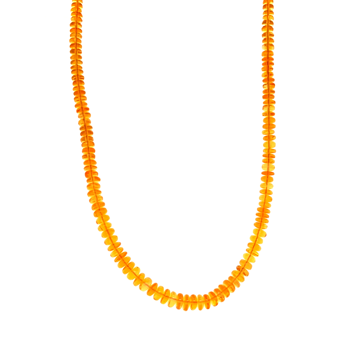 Feueropal orange, Edelstein Collier mit Karabinerverschluss Gelbgold 585/000,  ca. 45 cm, ca. 27,0 ct., Sogni d'oro Terra Opalis