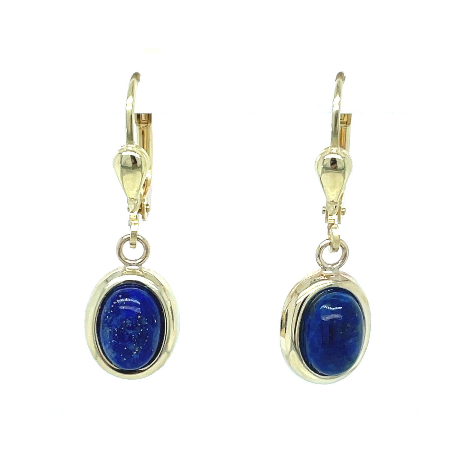 Lapis, oval Cabochon, ca. 0,700 ct. Edelstein Ohrhänger Gelbgold 375/000 Sogni d´oro Classic