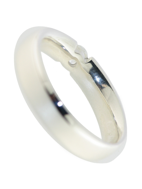 Ring mit Zirkon weiß rund ca. 4 mm Ø, ca. 0,4 ct Spannring-Optik