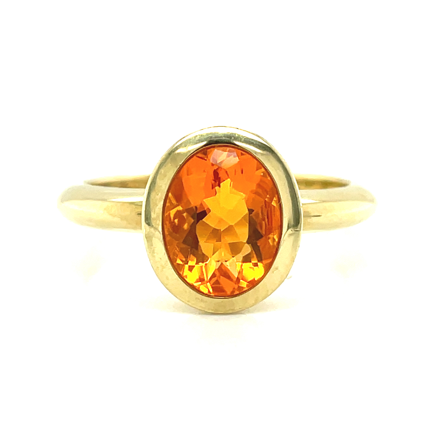 Feueropal, orange, oval facettiert, ca. 1,100 ct. Edelstein Ring Silber 925/000 vergoldet Sogni d´oro Silberzeit