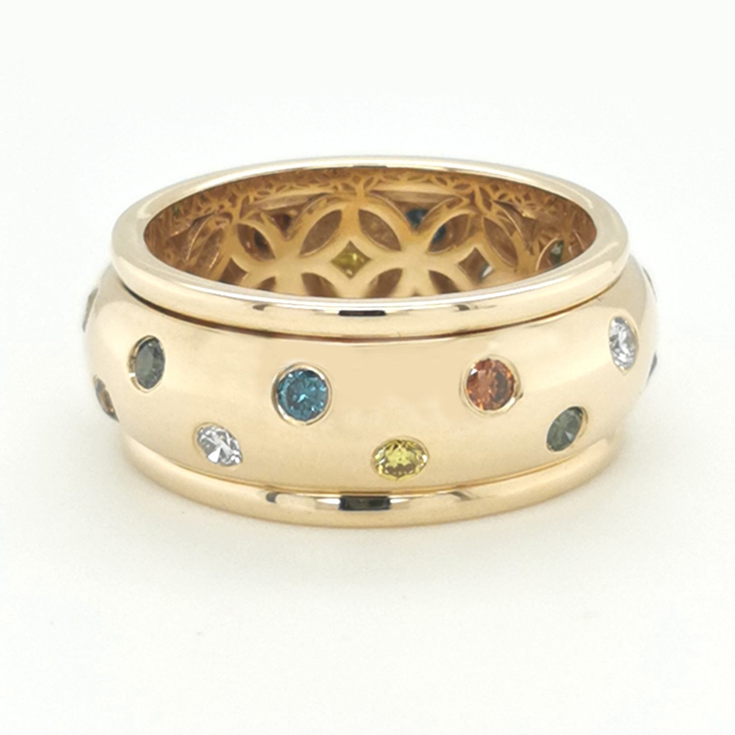 „Drehring“ Multi Brillant, Diamant beh. ca. 0,74 ct Gesamt Edelstein, Gelbgold 585/000 Ring, Sogni d´oro 